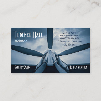 Aviator Safety Speed customizable Business Card