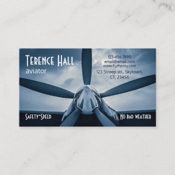 Aviator Safety Speed Customizable Business Card by DigitalSolutions2u at Zazzle
