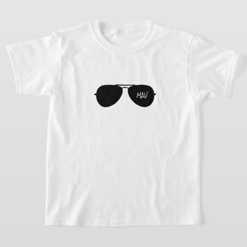 Aviator Shades Pilot Initials Sunglasses Cool T_Shirt