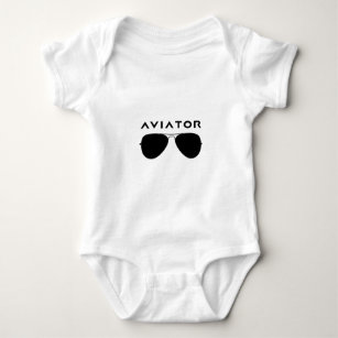 Aviator SUnglasses Silhouette Baby Bodysuit