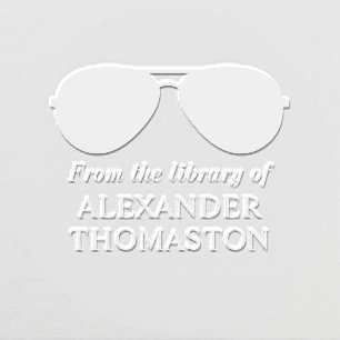 Aviator Sunglasses Silhouette Library Book Name Embosser