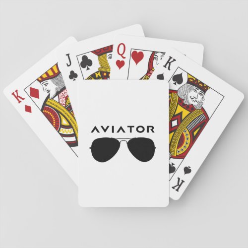 Aviator SUnglasses Silhouette Playing Cards