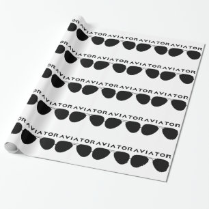 Aviator SUnglasses Silhouette Wrapping Paper