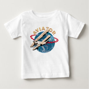 Aviator traveling the world baby T-Shirt