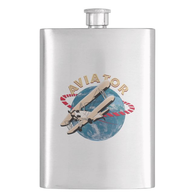 Aviator traveling the world flask (Front)