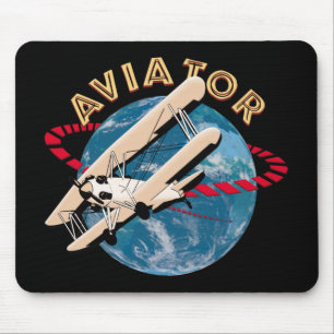 Aviator traveling the world mouse pad