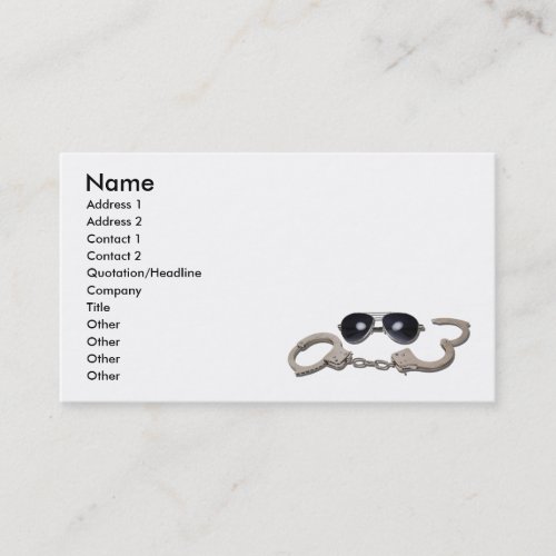 AviatorGlassessHandcuffs103110, Name, Address 1... Business Card Templates