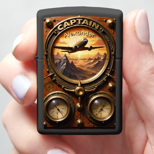 Aviator's Bronze Instrument Altitude Gift Zippo Lighter (In Hand)
