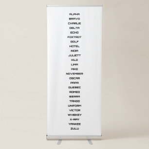 Aviator's Phonetic Code Chart – Pilot's Guide Retractable Banner