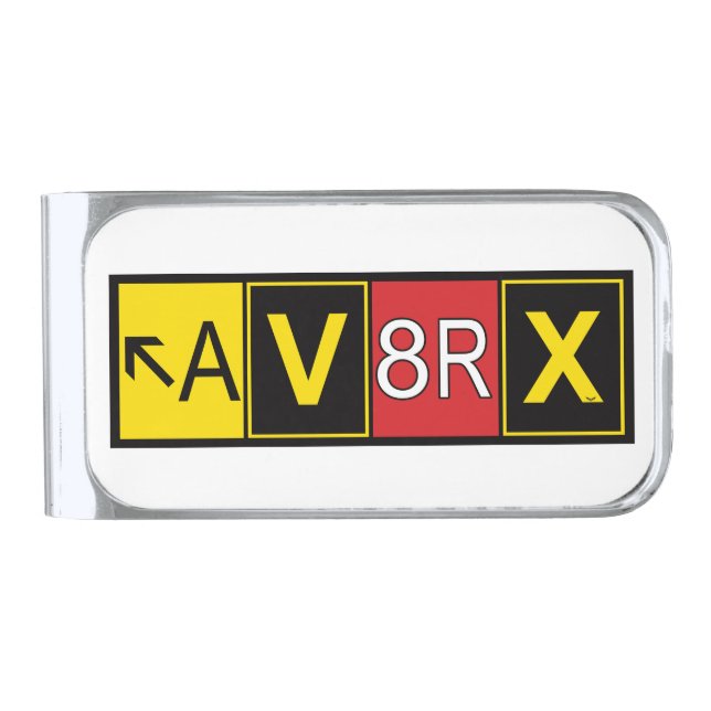 Aviatrix - AV8RX -  Silver Finish Money Clip (Front)