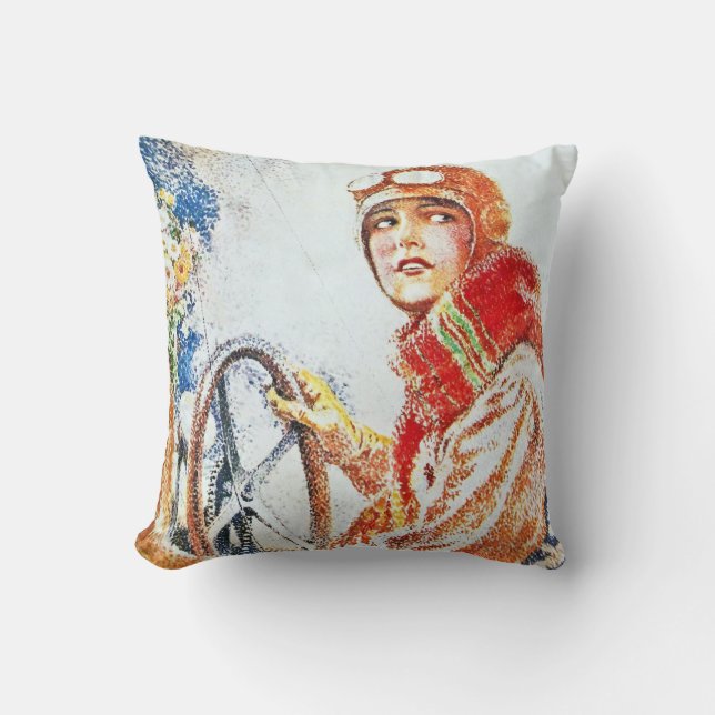 Aviatrix Throw Pillow (Front)