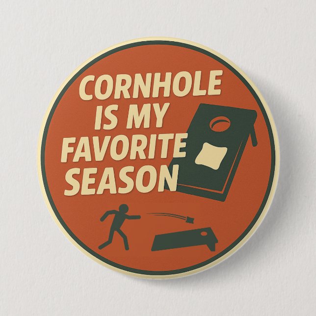Avid Cornhole Player Humor Button (Front)