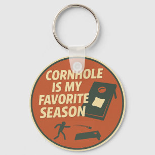 Avid Cornhole Player Humor Keychain