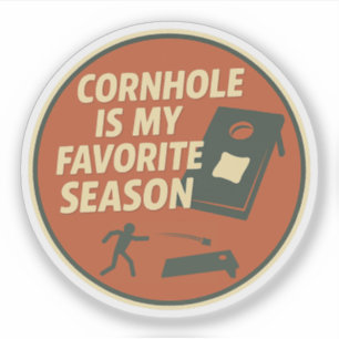 Avid Cornhole Player Humor Sticker