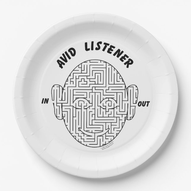 Avid Listener Paper Plates (Front)