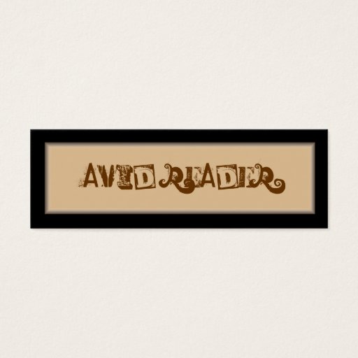 Customizable Avid Reader Bookmark Business Card Template