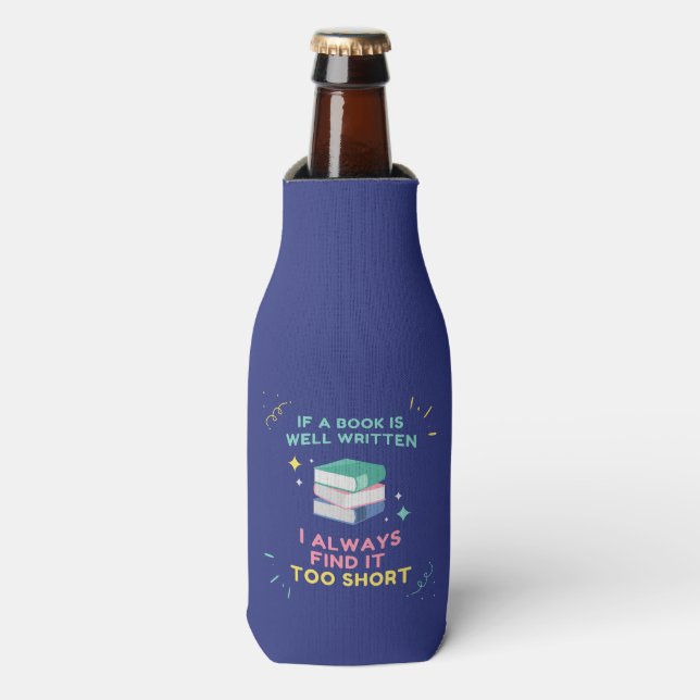 Avid Reader I - Jane Austen Quote Bottle Cooler (Bottle Front)