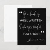 Avid Reader II - Jane Austen Quote (Front/Back)