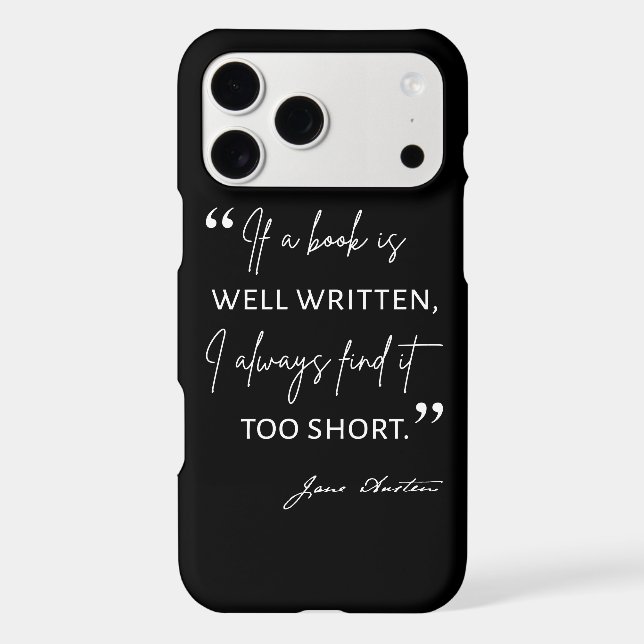 Avid Reader II - Jane Austen Quote Iphone Case (Back)