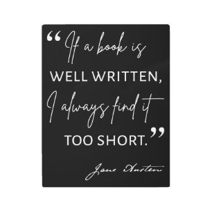 Avid Reader II - Jane Austen Quote Metal Print