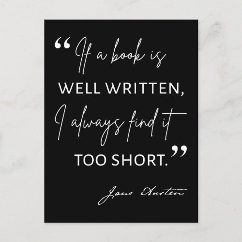 Avid Reader II _ Jane Austen Quote Postcard