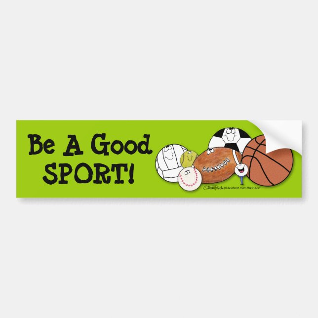 Avid Sports Fan- Sports Ball Characters Bumper Sticker (Front)