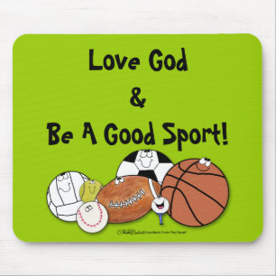 Avid Sports Fan- Sports Ball Characters Mouse Pad
