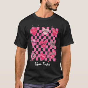 Avid Teacher Hearts Teach Love Inspire Valentines T-Shirt