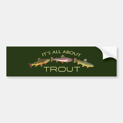 Avid Trout Fishermans Bumper Sticker