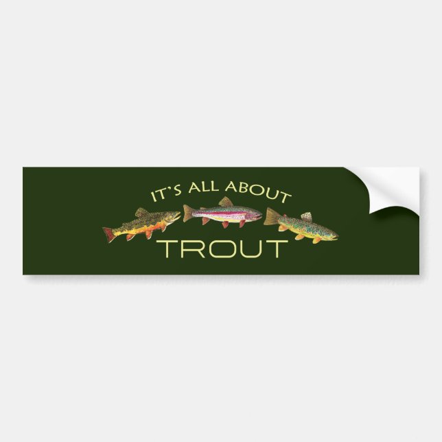 Avid Trout Fishermans Bumper Sticker (Front)