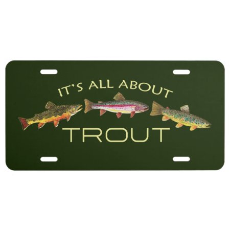 Avid Trout Fishermans License Plate