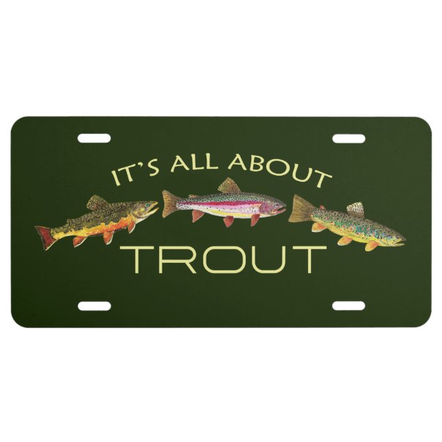 Avid Trout Fishermans License Plate (Front)