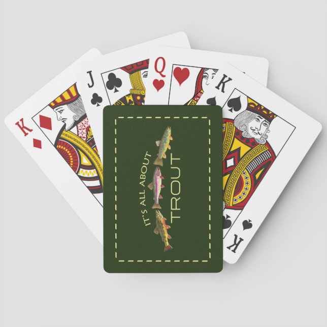 Avid Trout Fishermans Poker Cards (Back)