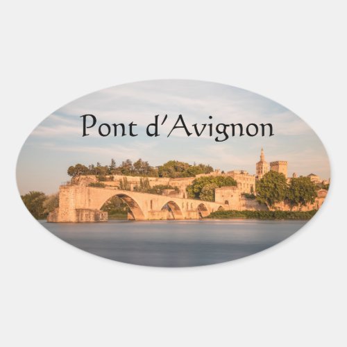 Avignon Bridge France Oval Sticker