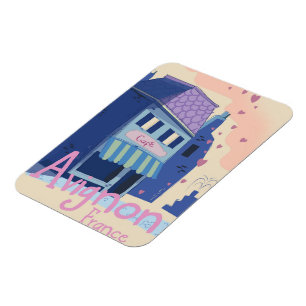 Avignon France cartoon travel poster Magnet