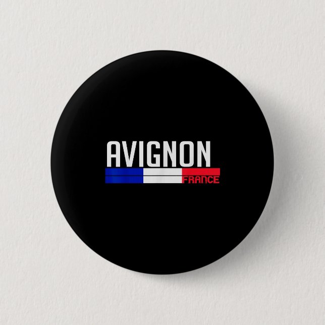 Avignon France Flag Travel Souvenir For Locals And Button (Front)