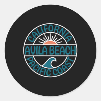 Avila Beach California Front And Back  Classic Round Sticker