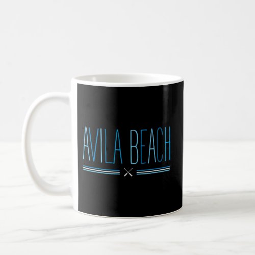 Avila Beach California Oars Blue Lettering Coffee Mug