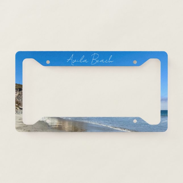 Avila Beach California Ocean Cliffs Photography License Plate Frame (Front)