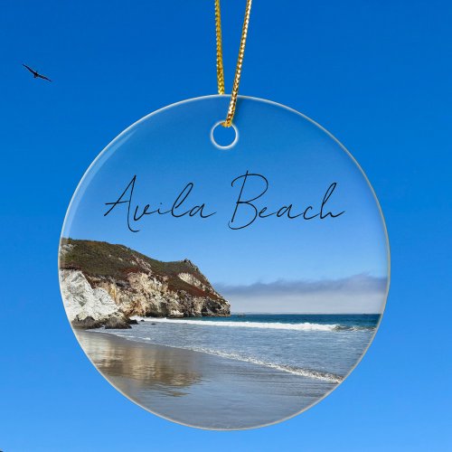 Avila Beach California Ocean Photography Christmas Ceramic Ornament