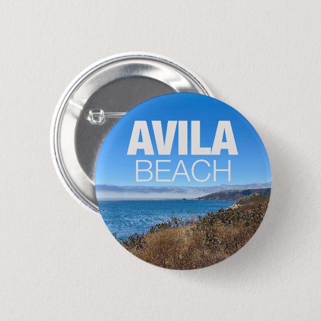 Avila Beach California Overlook Photography Button (Front & Back)