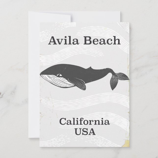 Avila Beach California Travel poster Invitation (Back)