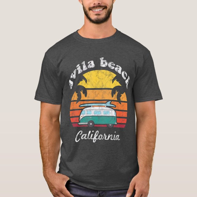 Avila Beach Souvenir Retro California Men Women T-Shirt (Front)