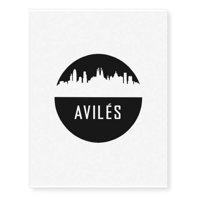 Avilés | cities of Spain Temporary Tattoos (Front)