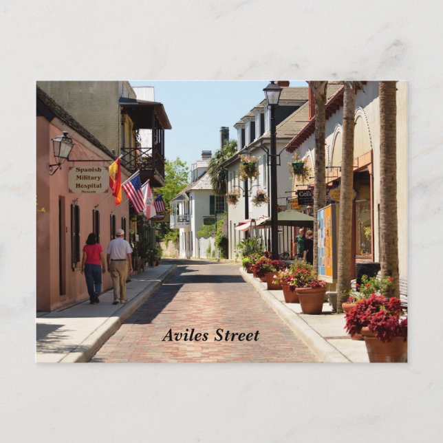 Aviles street St. Augustine, Florida Postcard (Front)