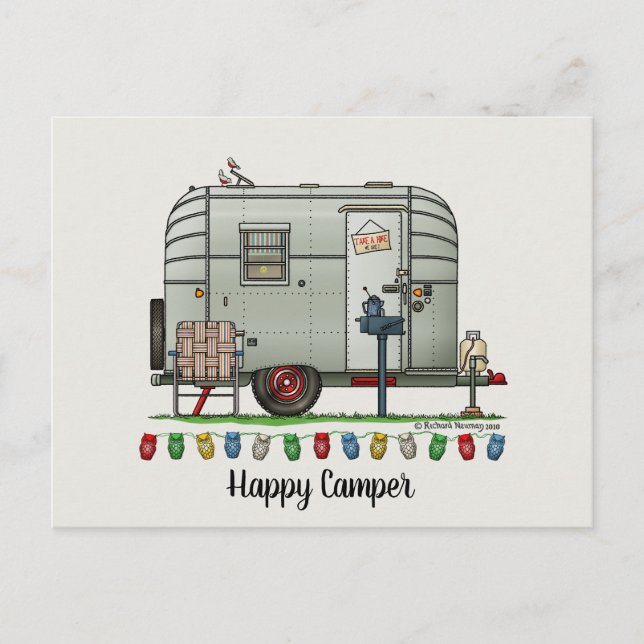 Avion Camper Trailer HSH Postcard (Front)