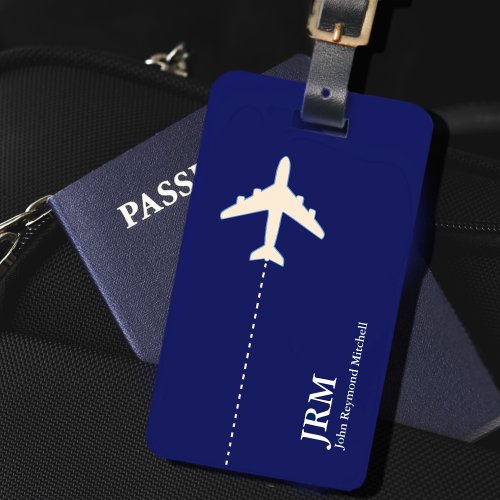 Avion Personalized Dark Blue Travel  Luggage Tag