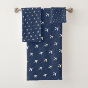 Avions Blue Bath Towel Set