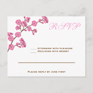 Avital Chocolate Brown Pink RSVP Card