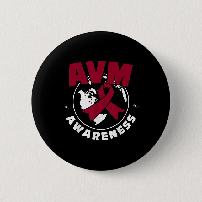 Avm Awareness Arteriovenous Malformation  Button (Front)